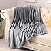 KMUSET Fleece Blanket Throw Size Grey Lightweight